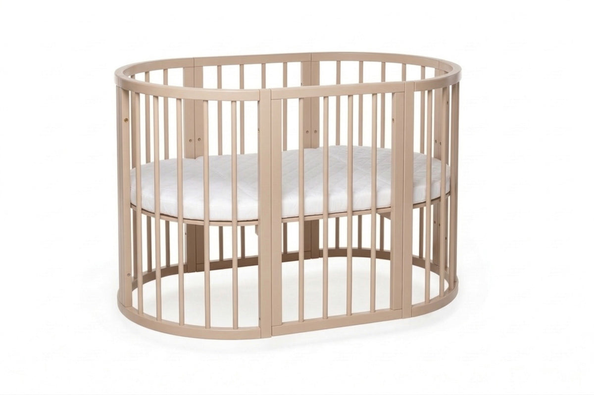 Rond Babybed Olin met Matras Cappuccino