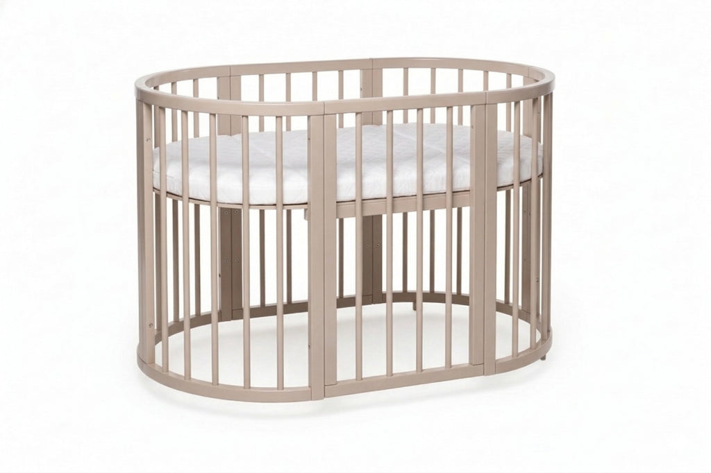 Rond Babybed Olin met Matras Cappuccino – afbeelding 3