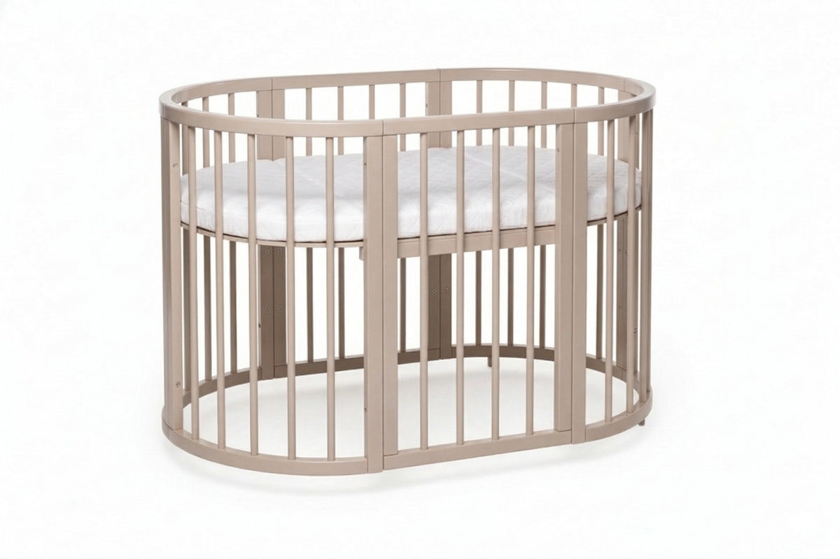 Rond Babybed Olin met Matras Cappuccino – afbeelding 3