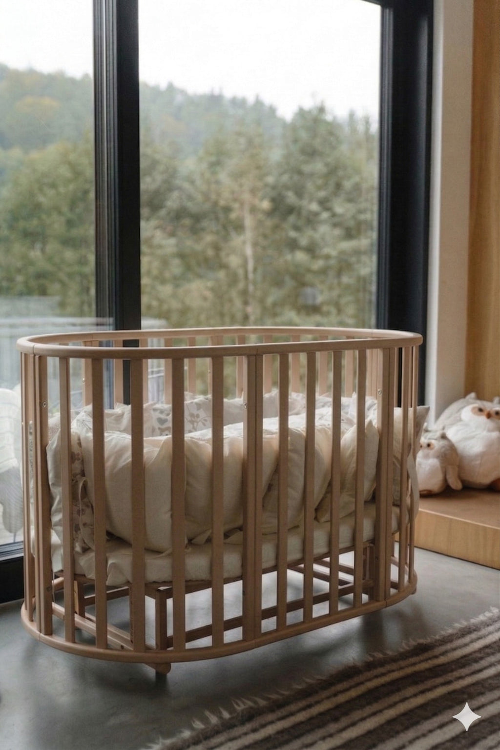 Rond Babybed Olin met Matras Cappuccino – afbeelding 7
