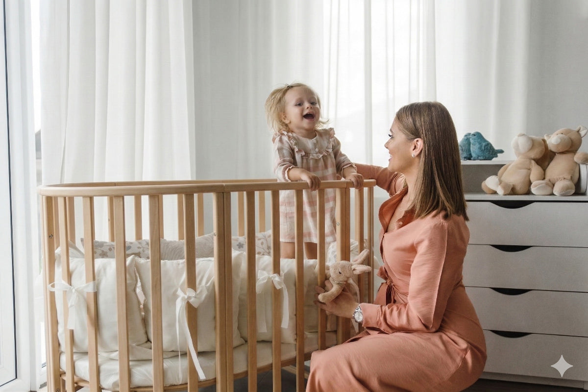 Rond Babybed Olin met Matras Naturel – afbeelding 6
