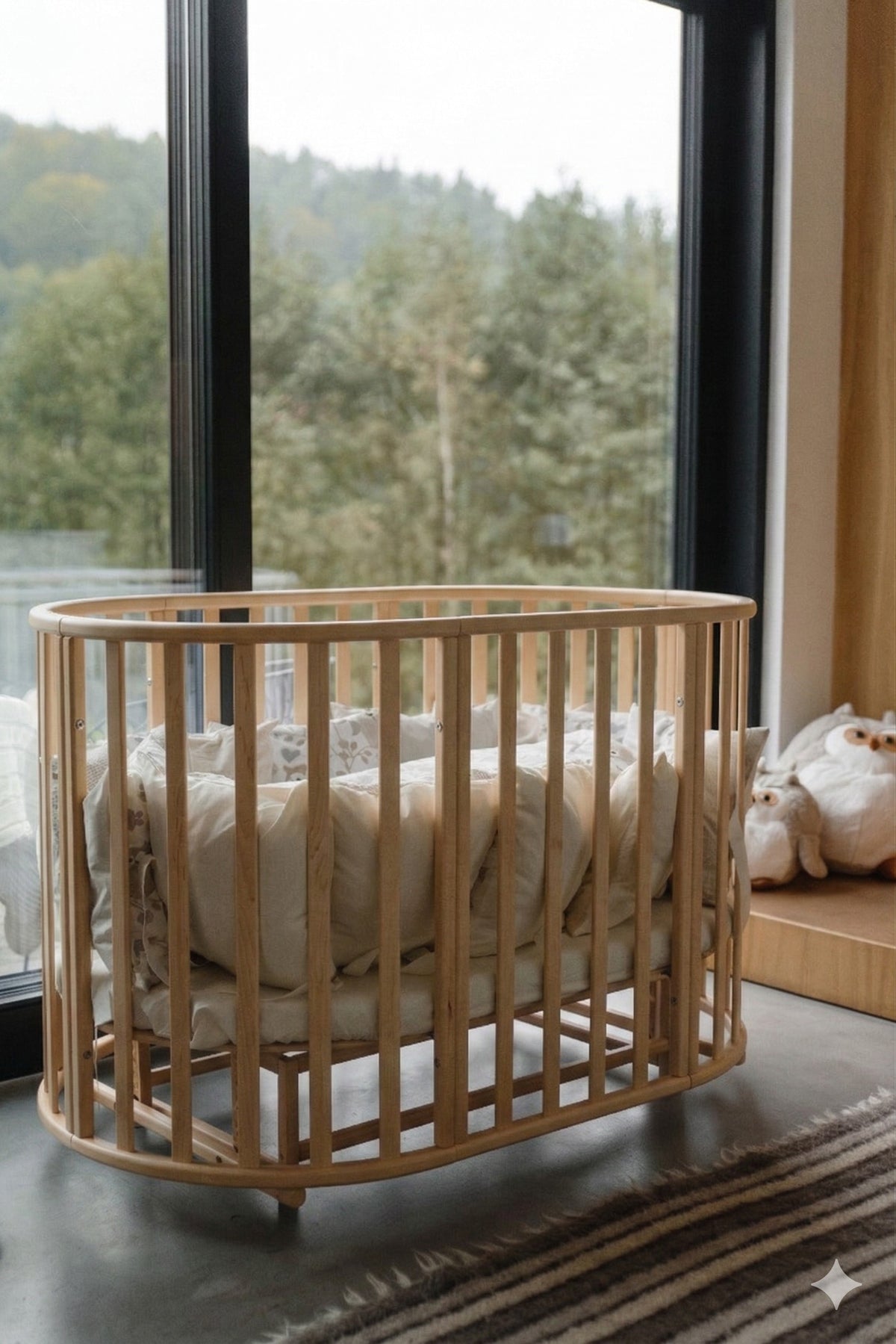 Rond Babybed Olin met Matras Naturel – afbeelding 8