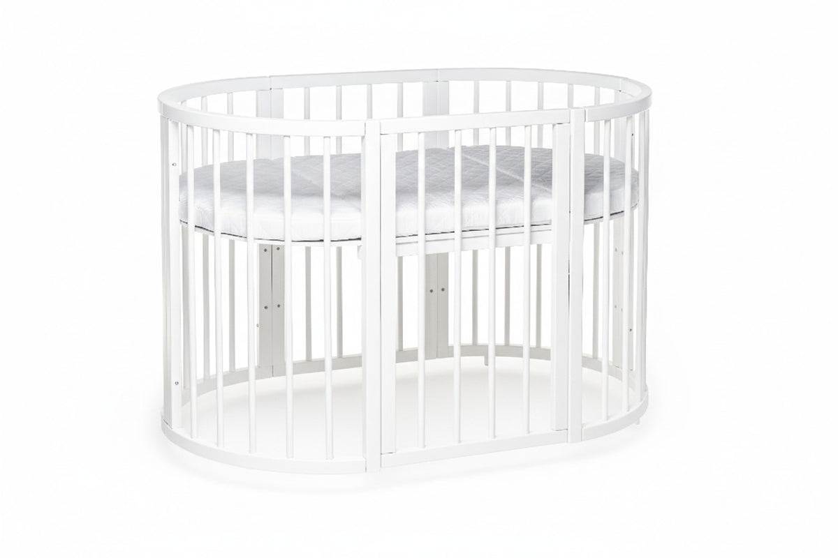 Rond Babybed Olin met Matras Wit