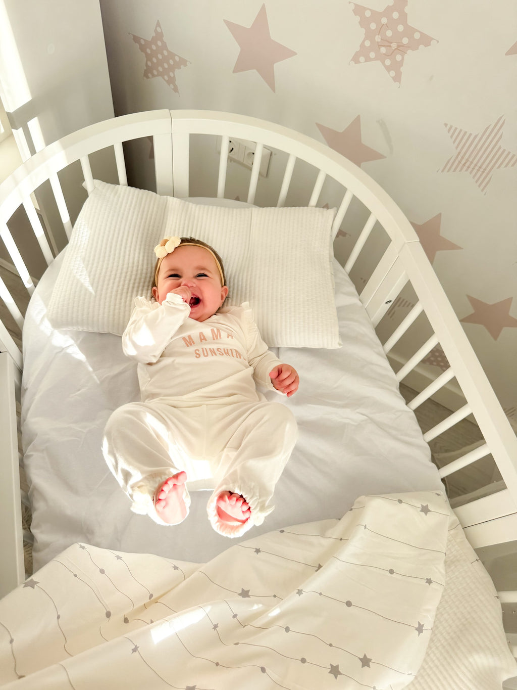 Rond Babybed Olin met Matras Wit – afbeelding 10