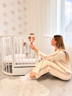 Rond Babybed Olin met Matras Wit – afbeelding 6