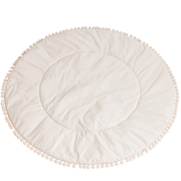 Speelkleed Rond met Pompons Ecru