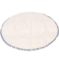 Rond speelkleed ecru met grijze pompons