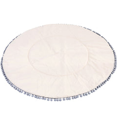Speelkleed Rond met Pompons Ecru Grijs