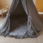 Rond speelkleed grijs met ruches – afbeelding 3