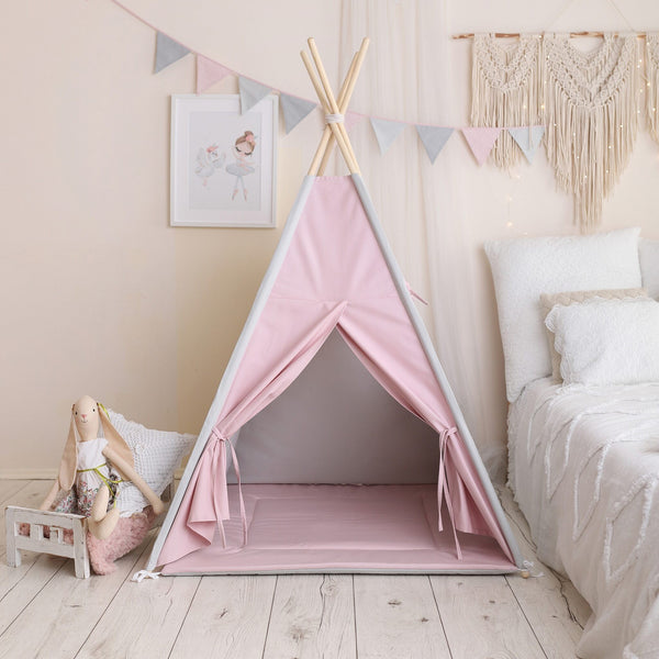 Tipi Tent Kiekeboe Grijs Roze