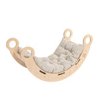 Schommelstoel kinderkamer Snug Rocker – naturel met beige kussen – afbeelding 2