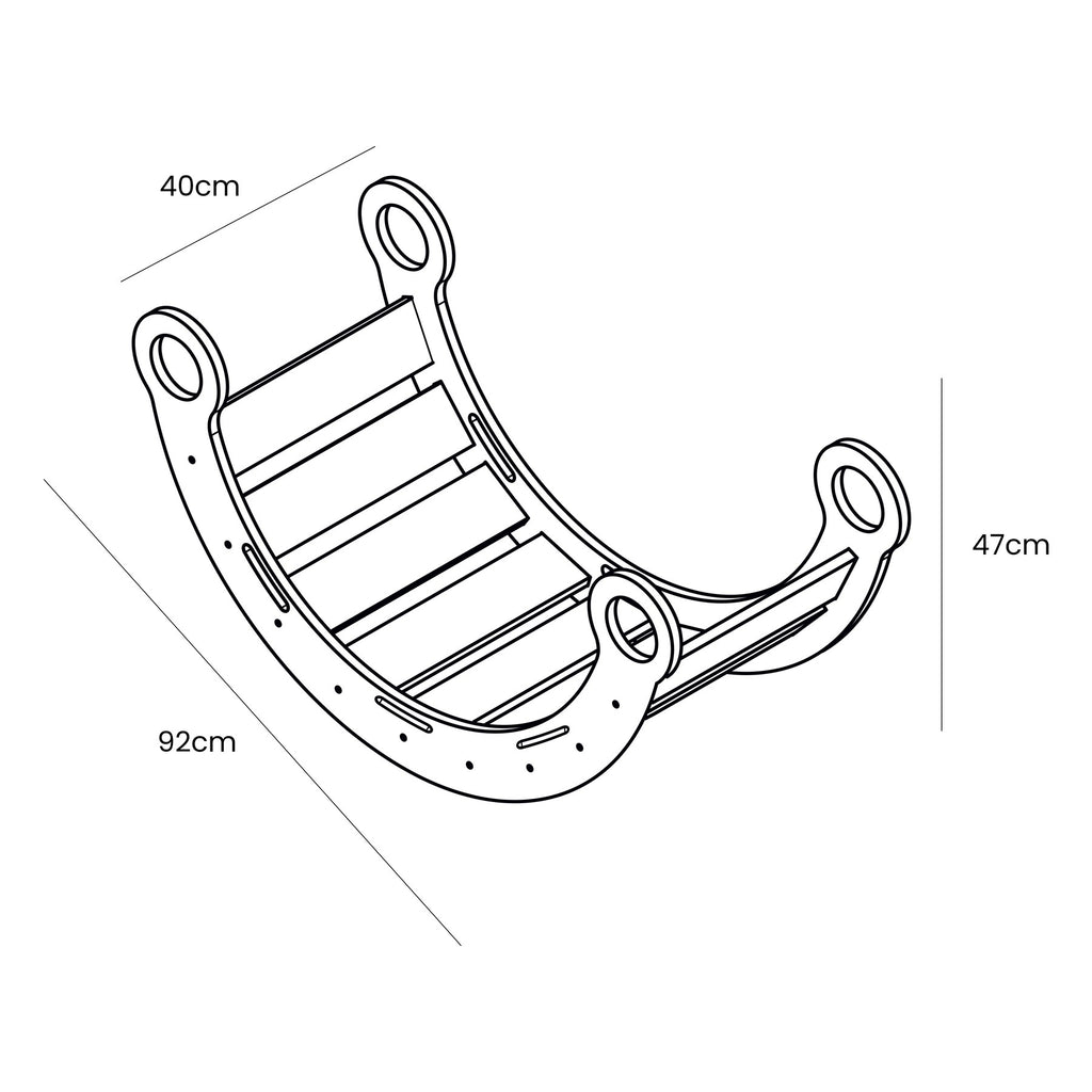 Schommelstoel kinderkamer Snug Rocker – naturel met beige kussen – afbeelding 3