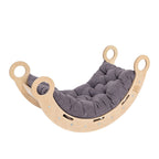 Schommelstoel kinderkamer Snug Rocker – naturel met grijs kussen – afbeelding 2