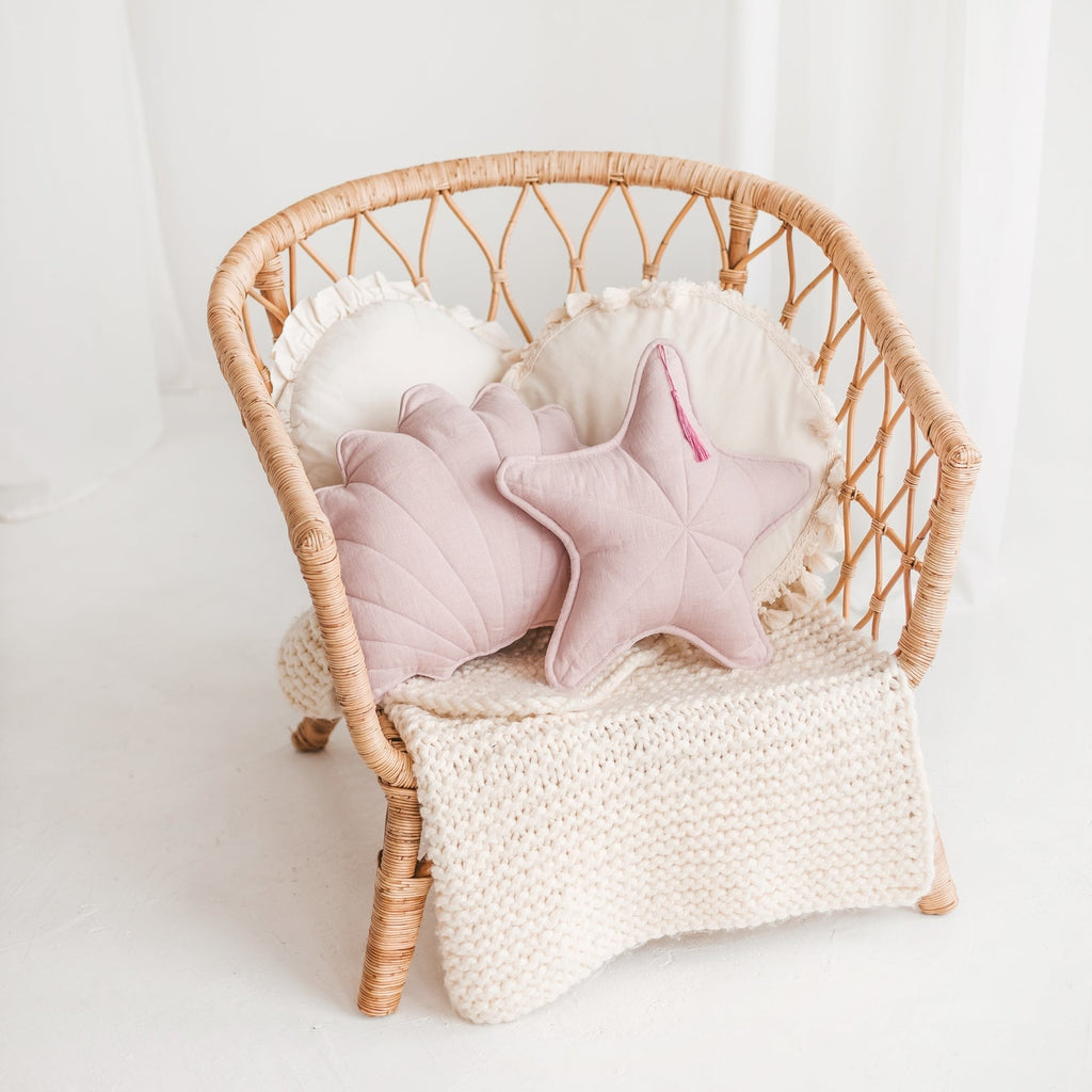Kussen Schelp Linnen Roze – afbeelding 3