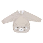 Slabbetje met mouwen beige met kattengezichtje