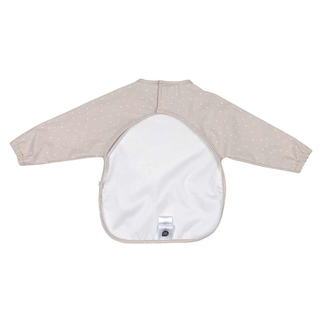Slabbetje met mouwen beige met kattengezichtje – afbeelding 3
