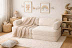 Speelbank modulair ribfluweel – beige – afbeelding 2