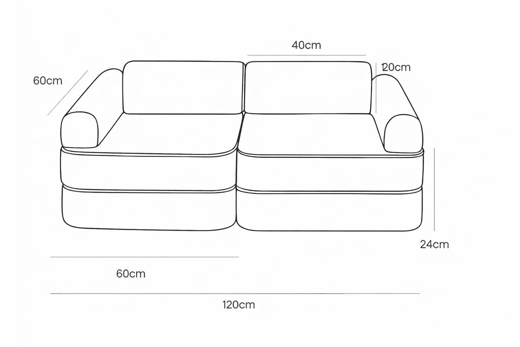 Speelbank modulair ribfluweel – beige – afbeelding 3