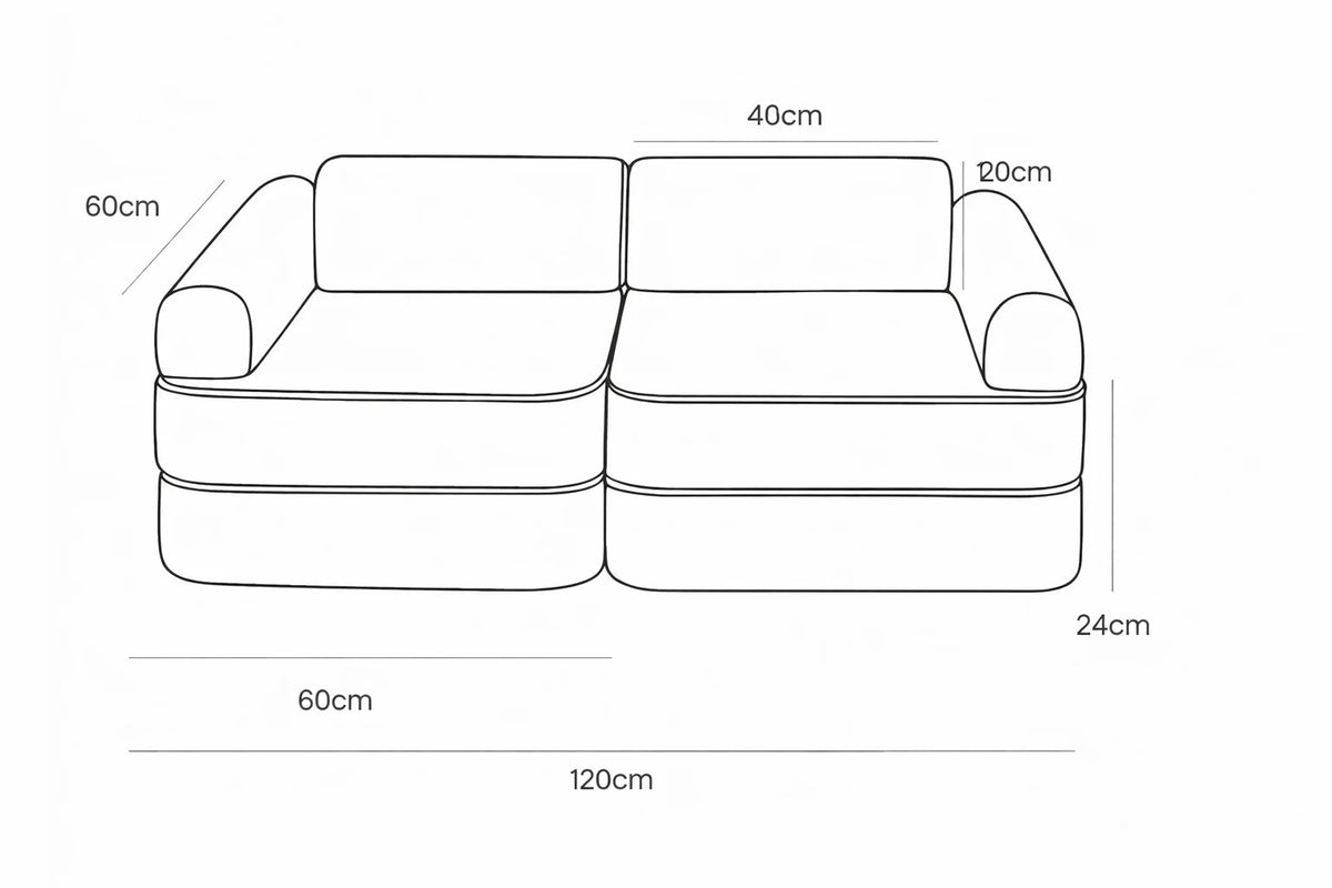 Speelbank modulair ribfluweel – beige – afbeelding 3