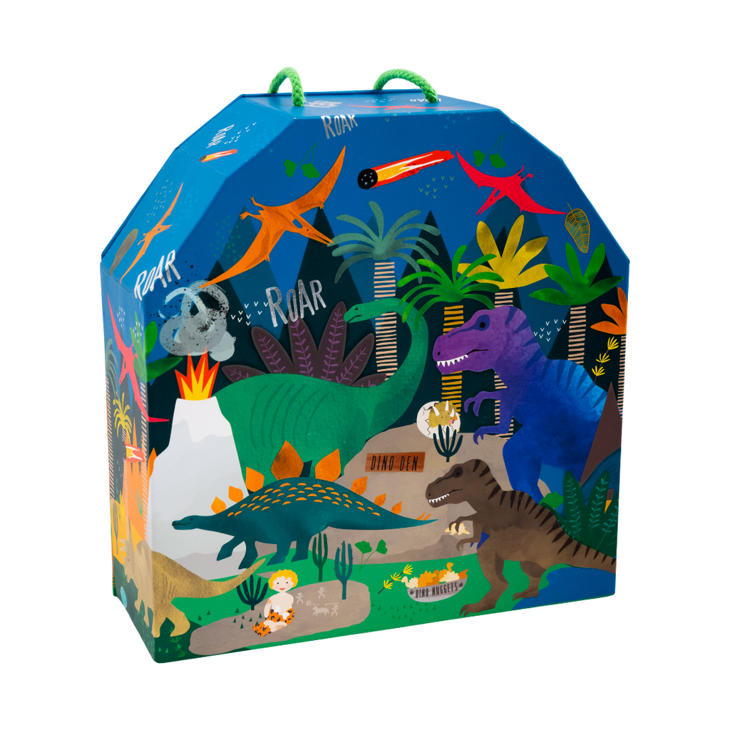 Speeldoos dinosaurus met 18 houten figuren – afbeelding 5
