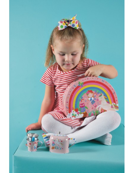 Theeset regenboogfee met muziek in draagkoffer – afbeelding 2