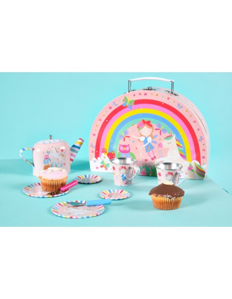 Theeset regenboogfee met muziek in draagkoffer – afbeelding 3