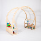 Speelgoedrek en speelkeuken Montessori van hout – afbeelding 5