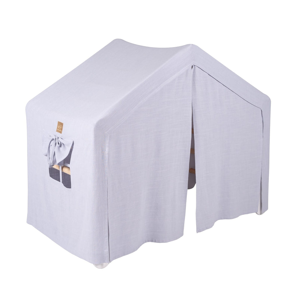 Speelhuisje met klimladder groot wit – tent blauwgrijs – afbeelding 4