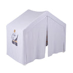 Speelhuisje met klimladder groot wit – tent blauwgrijs – afbeelding 4