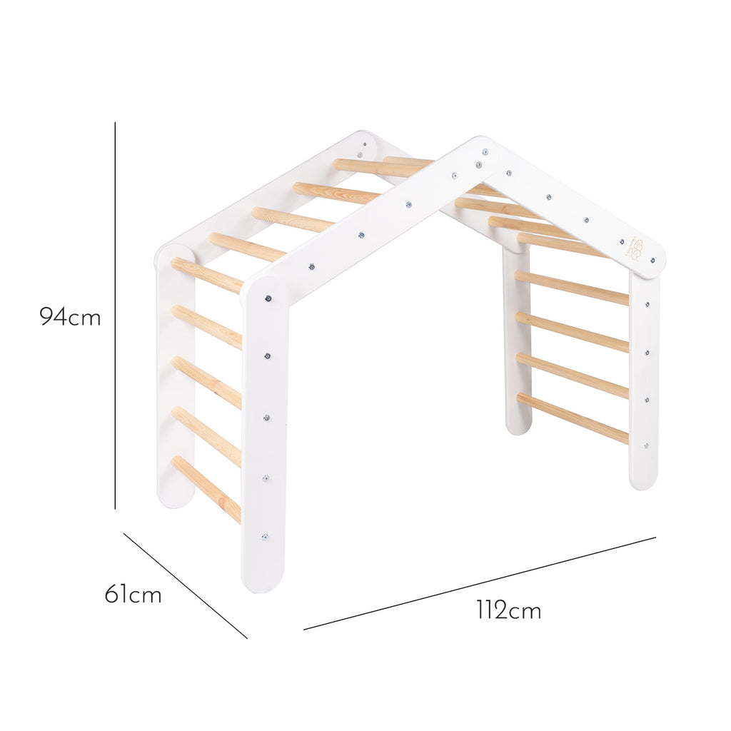 Speelhuisje met klimladder groot wit – tent blauwgrijs – afbeelding 7