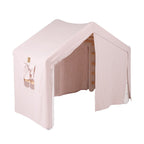 Speelhuisje met klimladder groot wit – tent roze – afbeelding 3