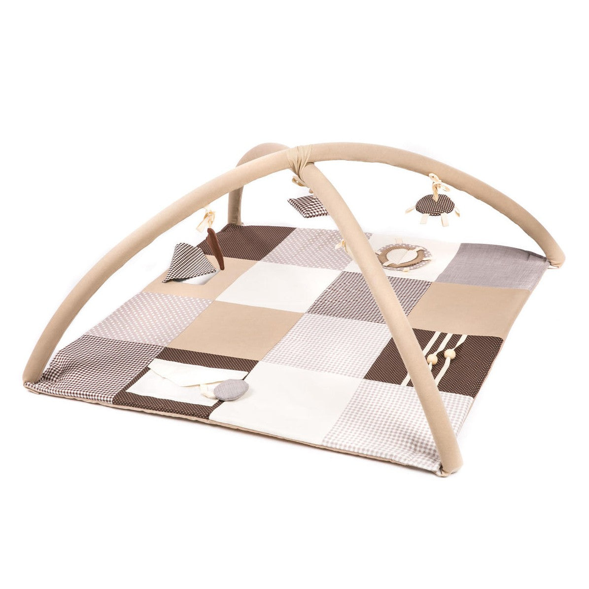 Speelkleed baby met speelbogen 100x100 cm bruin