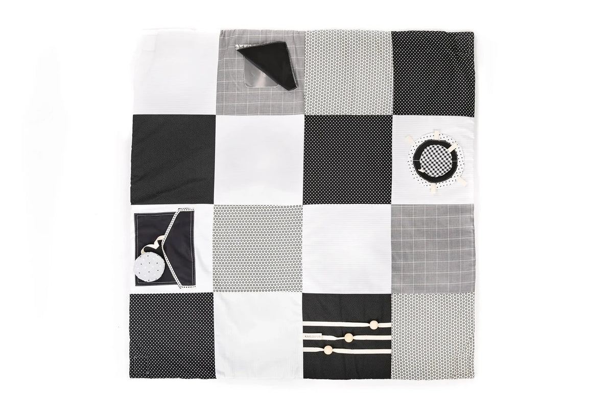 Speelkleed baby met speelbogen 100x100 cm zwart-wit – afbeelding 6
