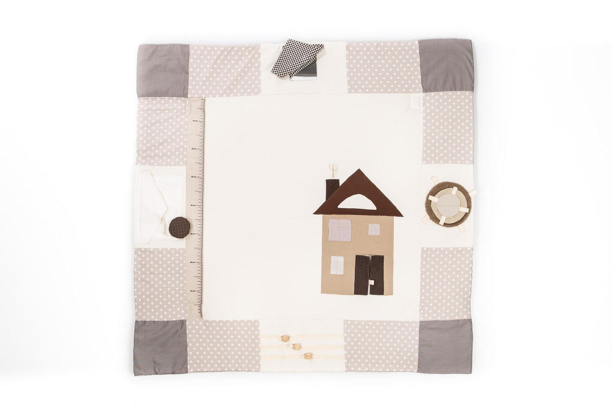 Speelkleed baby met speelbogen 120x120 cm bruin – afbeelding 3