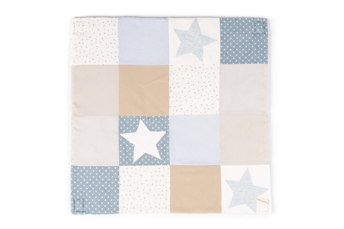 Speelkleed baby met sterren en speelbogen blauw – afbeelding 2