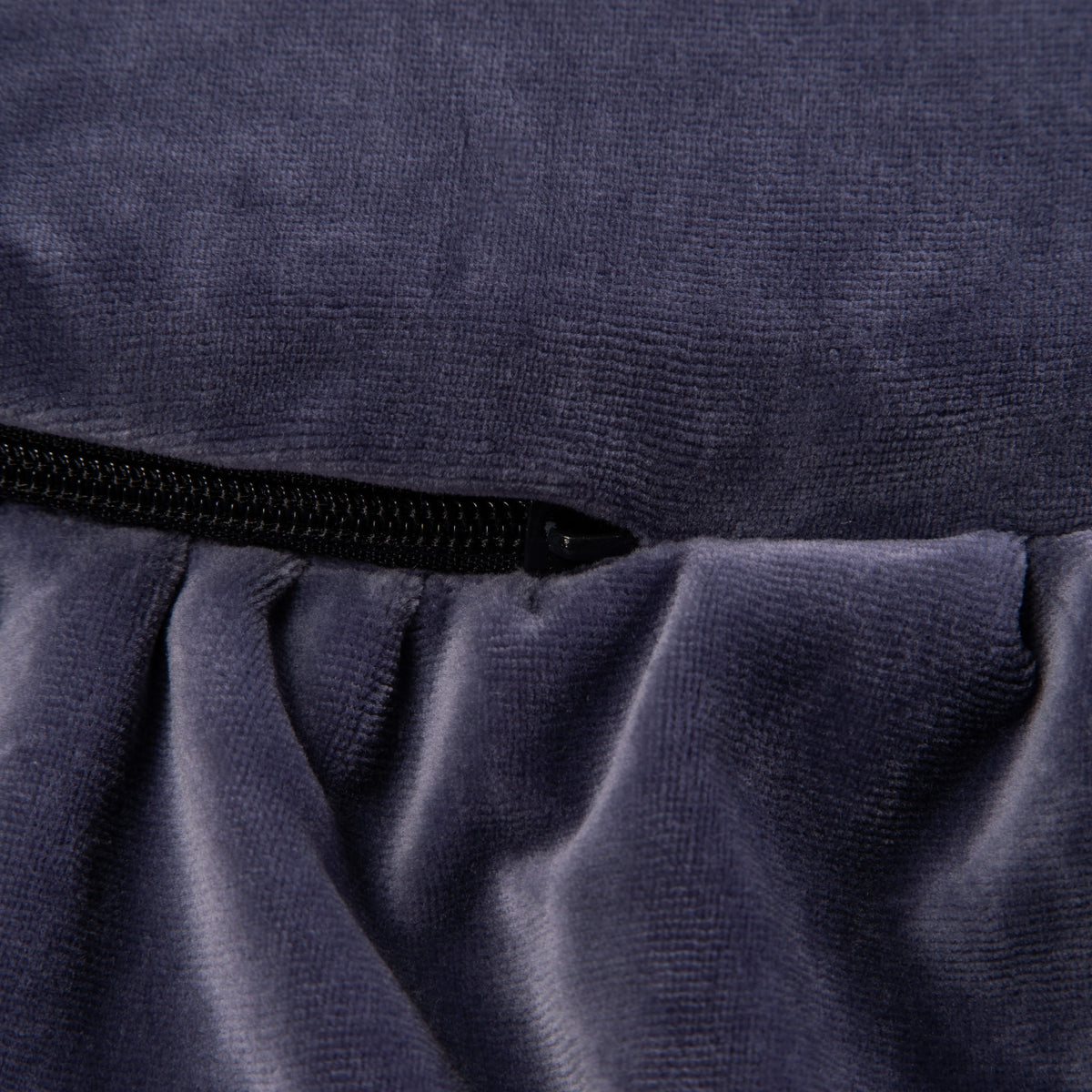 Speelkleed baby rond met ruche – blauwgrijs velvet – afbeelding 2