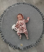 Speelkleed baby rond met ruche – grijs velvet – afbeelding 2