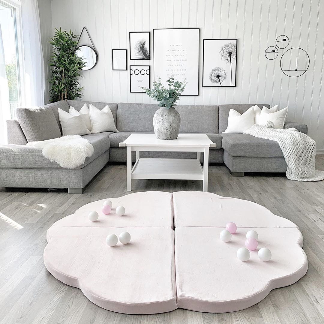 Speelkleed baby – speelmat wolk roze velvet – afbeelding 6