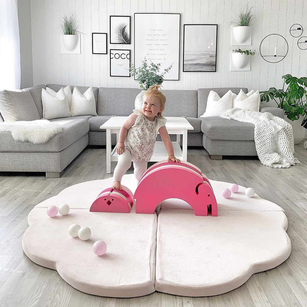 Speelkleed baby – speelmat wolk roze velvet – afbeelding 7