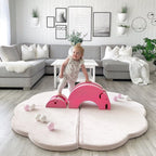 Speelkleed baby – speelmat wolk roze velvet – afbeelding 7