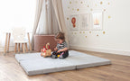Speelkleed baby vierkant – lichtgrijs velvet – afbeelding 5