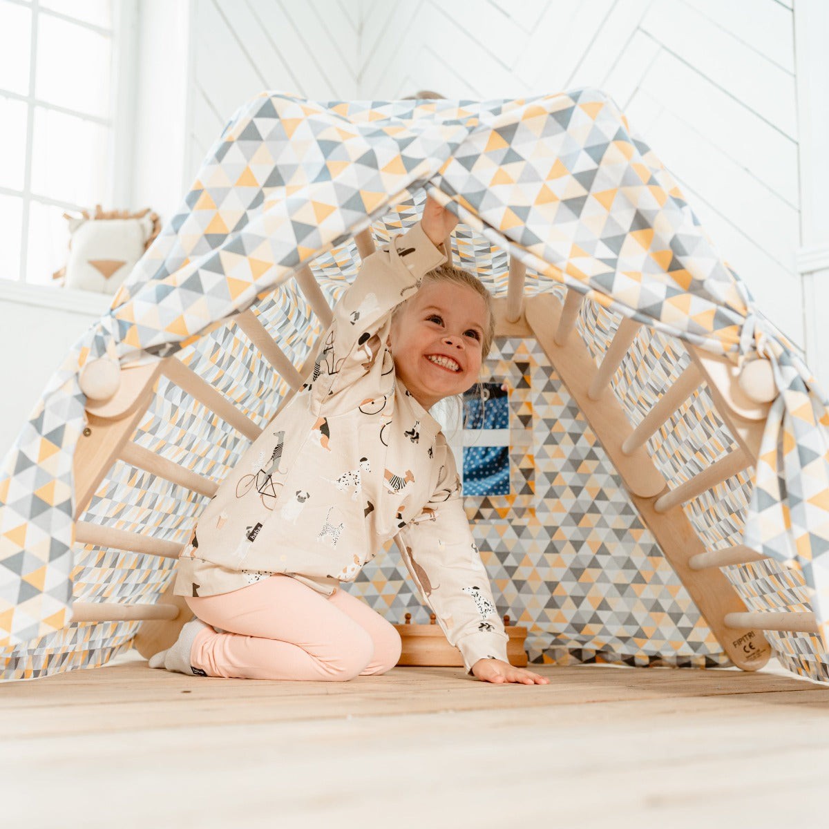 Speeltent voor klimrek met driehoekjes – afbeelding 2