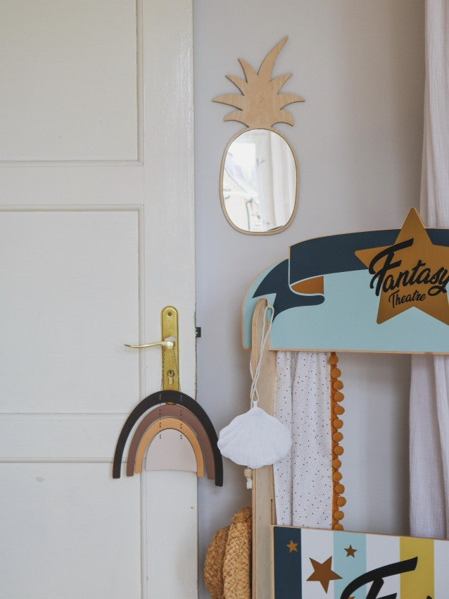 Spiegel kinderkamer ananas – hout en acryl – afbeelding 2