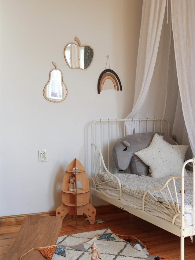Houten spiegel kinderkamer appel – afbeelding 2