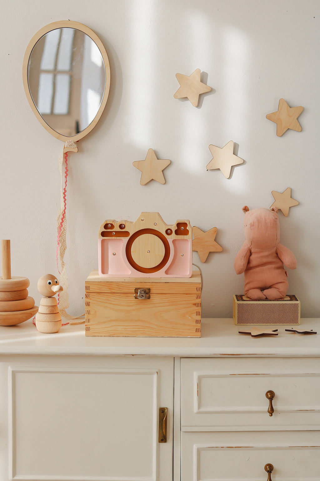 Spiegel kinderkamer ballon – hout en acryl
