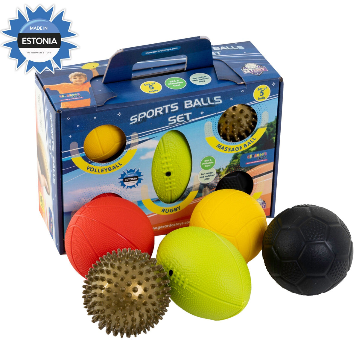 Sportballen set van 5 voor kinderen – afbeelding 3