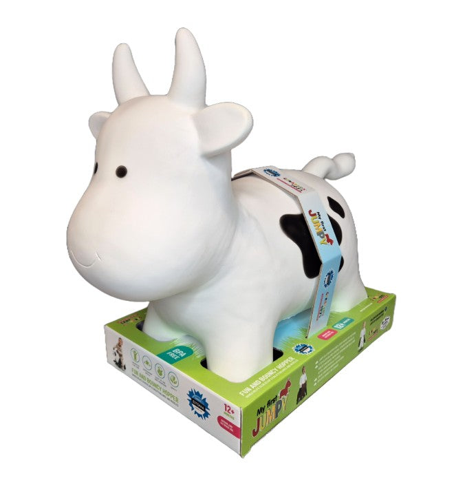 Springdier Jumpy koe wit met zwarte vlekken – afbeelding 4