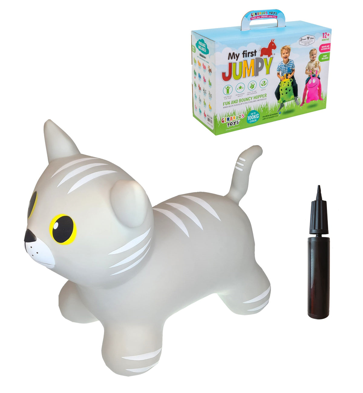 Springdier kat grijs – afbeelding 3