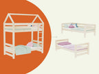 Stapelbed ALPY huisbed met ladder 90x200 cm – afbeelding 3