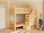 Stapelbed ALPY huisbed met opbergtrap 90x200 cm